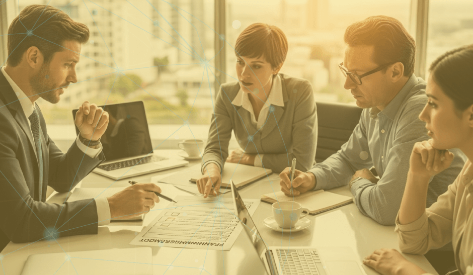 Equipo reunido para la evaluación de la gestión de fraude