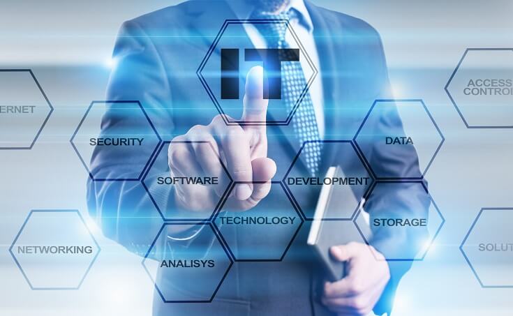 Persona selecciona la palabra IT y componentes