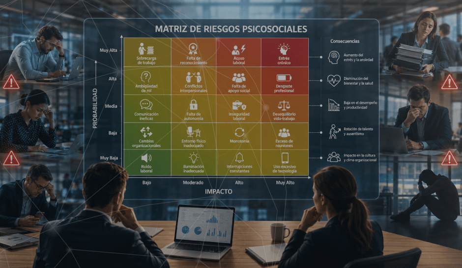 Matriz de riesgos psicosociales: señales que la organización no debería ignorar